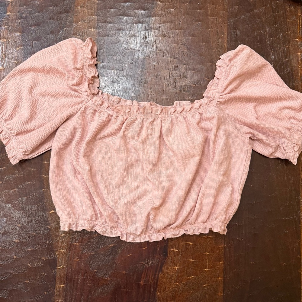 Divided H&M Ruffled Pink Women's Crop Top Size M